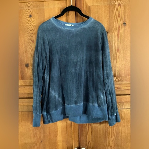 Helmut Lang Large distressed top chiffon top layered blue cotton polyester - Picture 6 of 14